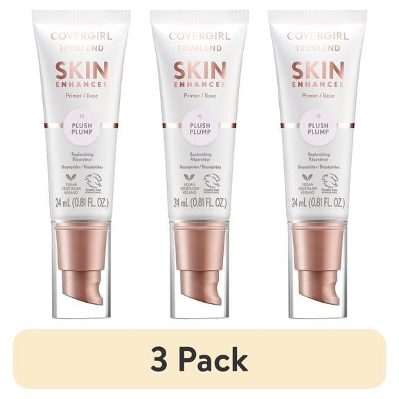 (3 pack) COVERGIRL TruBlend Skin Enhancer Primer, 10 Plush Plump, 0.81 fl oz
