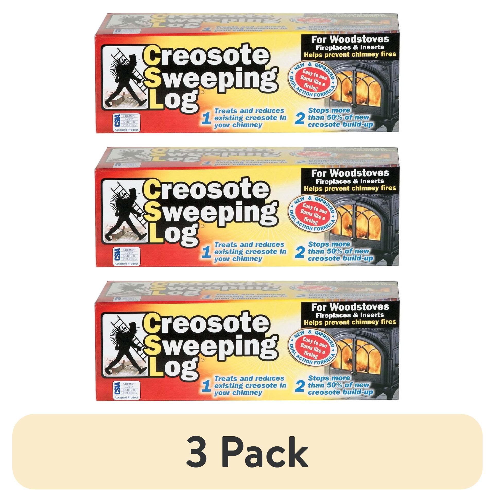(3 pack) CSL - Creosote Sweeping Log for Fireplaces and Woodstoves ...