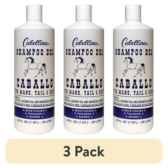 (3 pack) Cabellina Shampoo Del Caballo, with Horsetail Plant Extract, Nourishing, All Hair Types, 32 fl oz