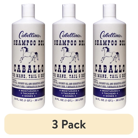 (3 pack) Cabellina Shampoo Del Caballo, with Horsetail Plant Extract, Nourishing, All Hair Types, 32 fl oz