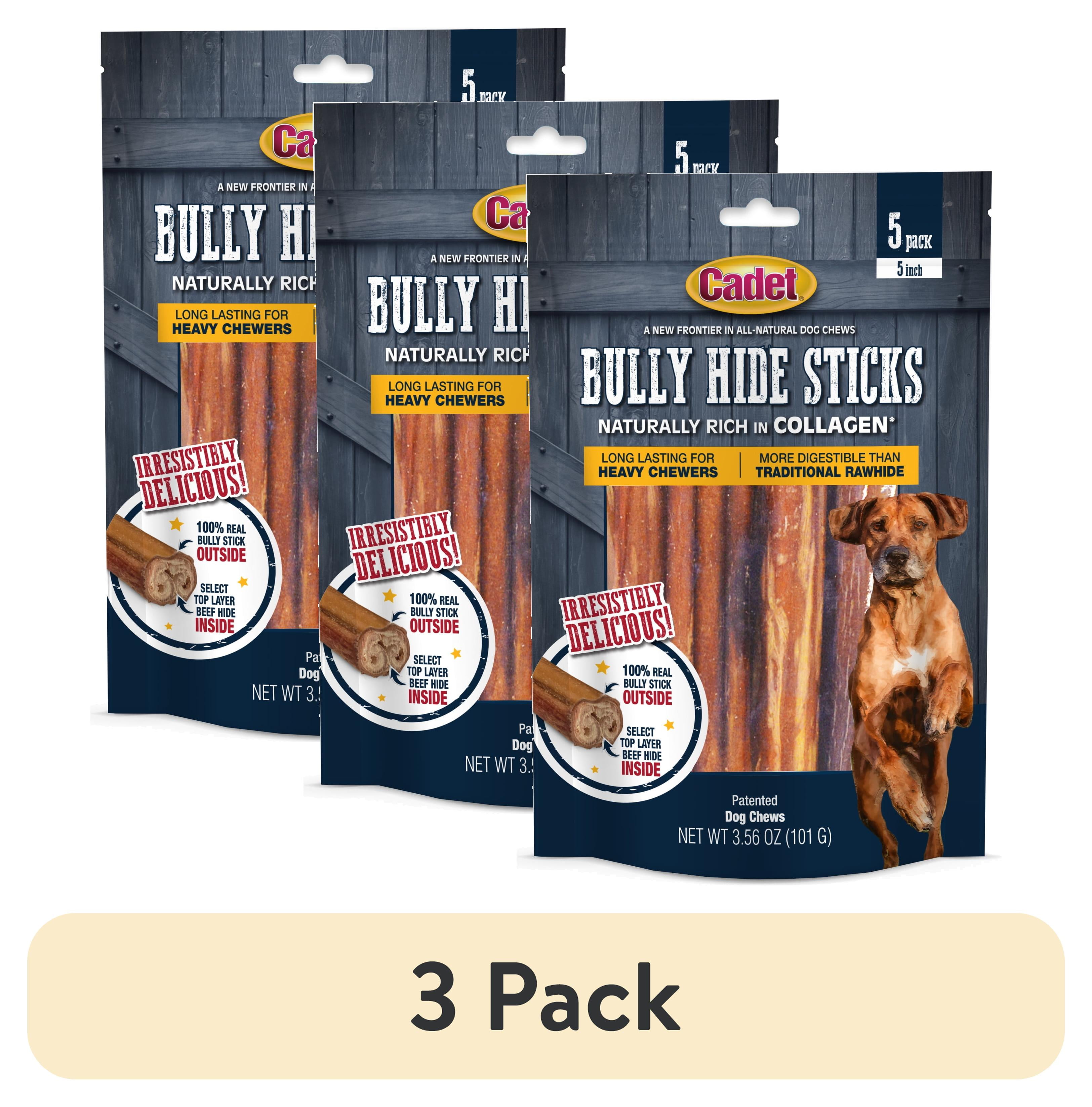 Cadet Bully Hide Sticks All-Natural Dog Chews Small Bully Stick