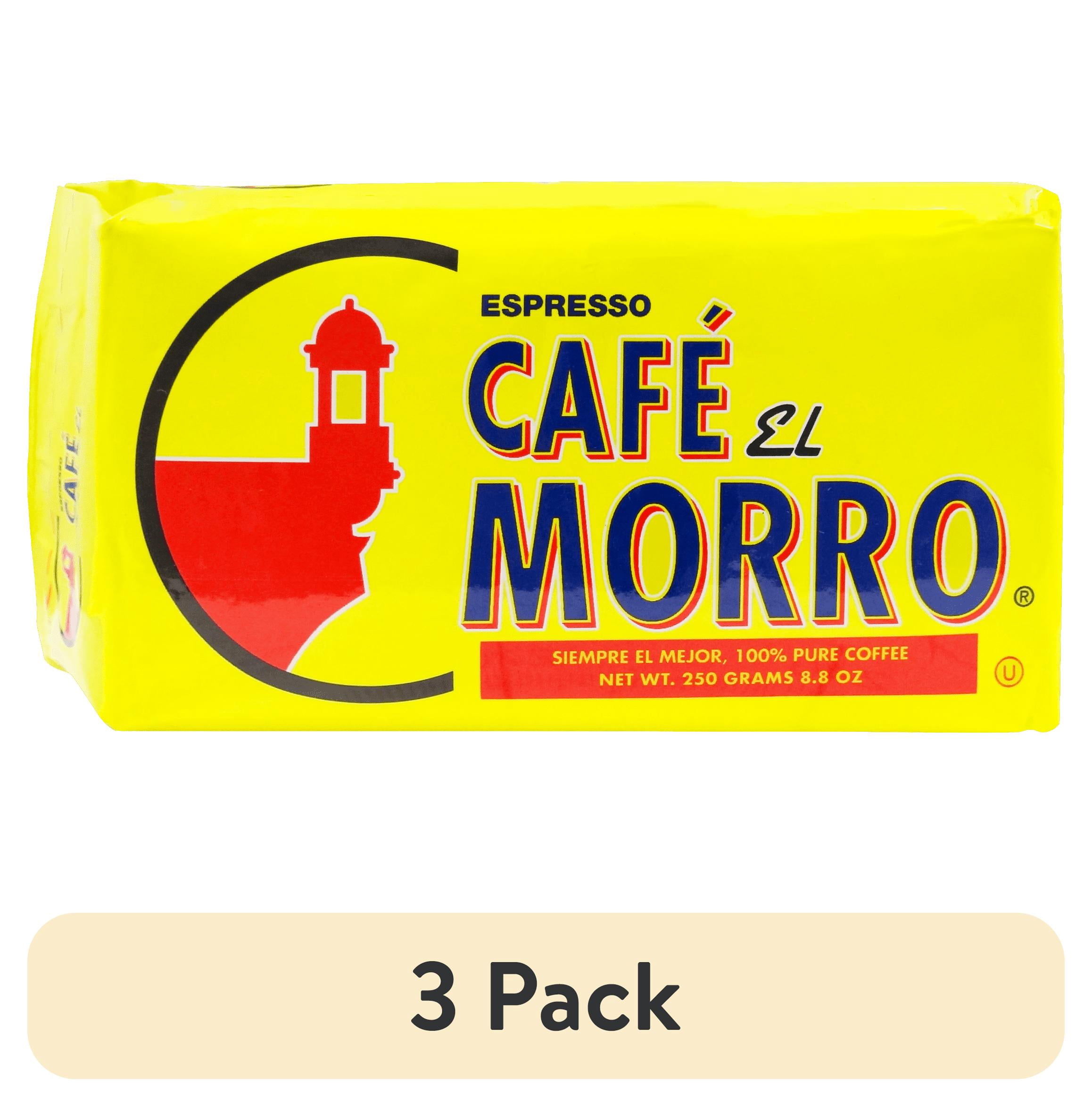 (3 pack) Cafe El Morro Espresso Dark Roast Caffeinated Ground Coffee, 8.8 oz