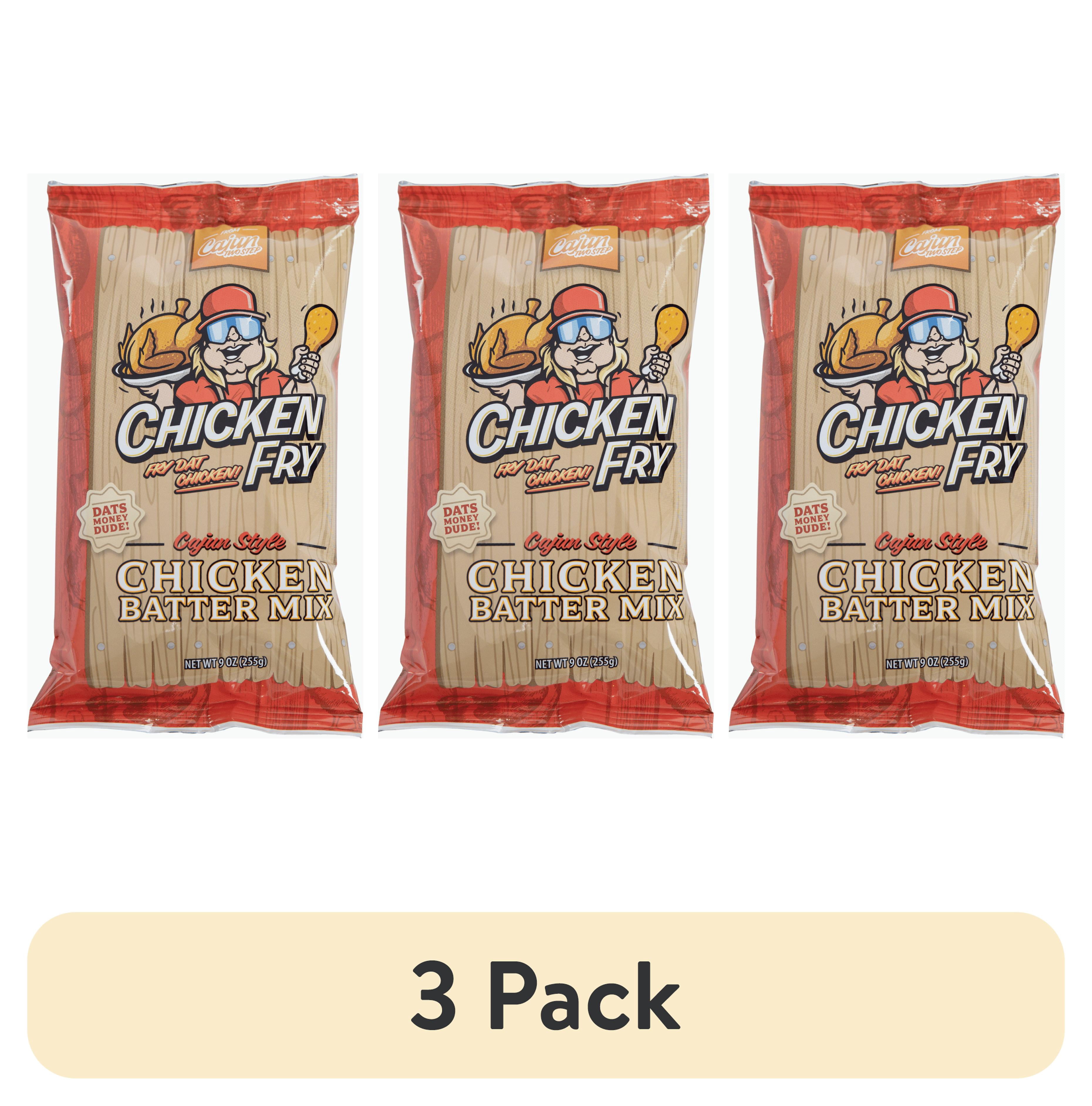 (3 pack) Cajun Two Step Chicken Fry Batter Mix, Shelf-Stable Louisiana Seasoning Mix, 9 oz