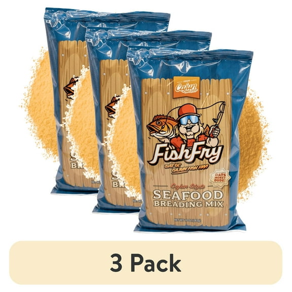 (3 pack) Cajun Two Step Crispy Fish Fry Batter, 10 oz Bag