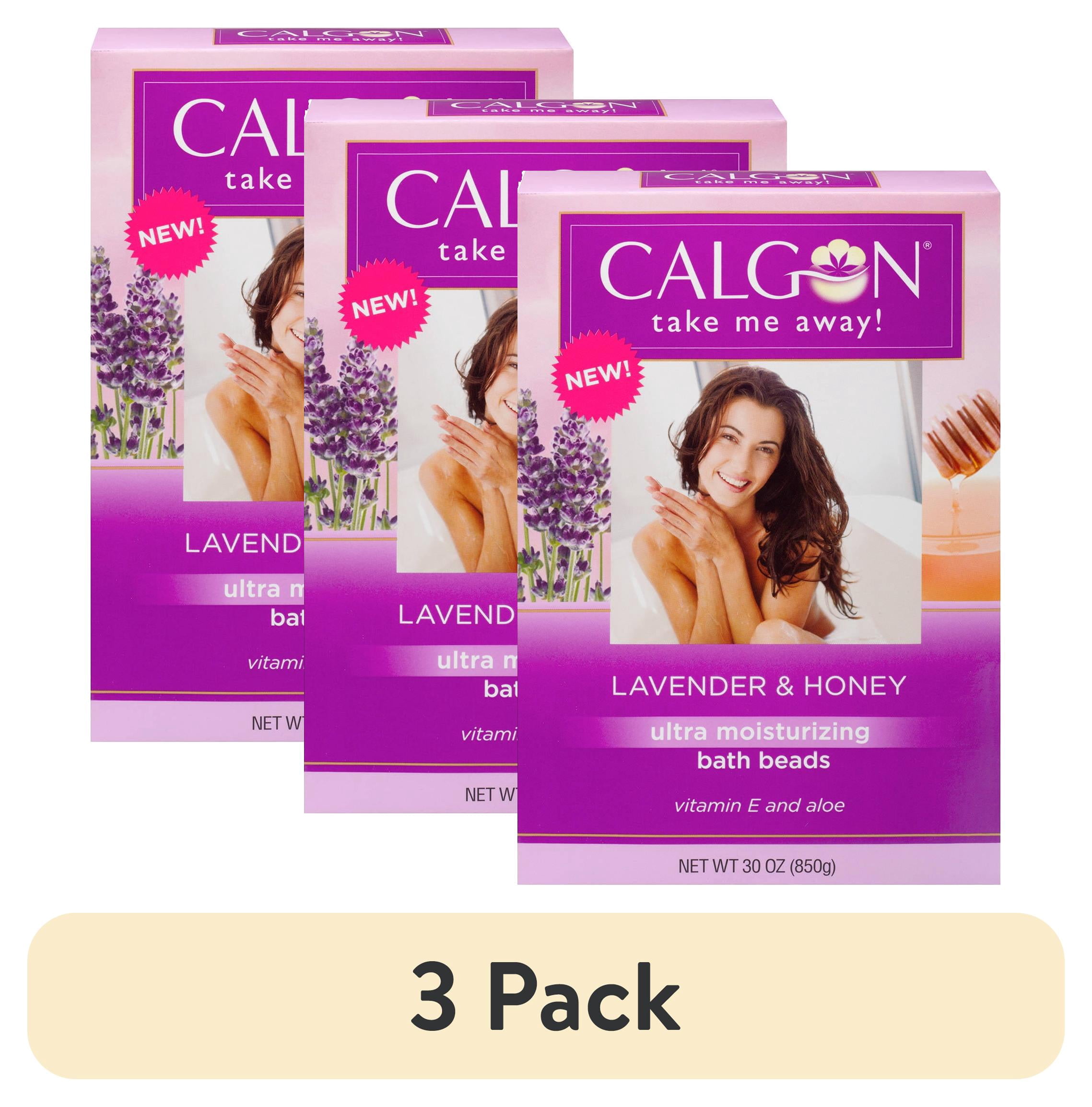 (3 pack) Calgon Lavender Moisturizing Bath Beads with Aloe & Vitamin E, 30 oz