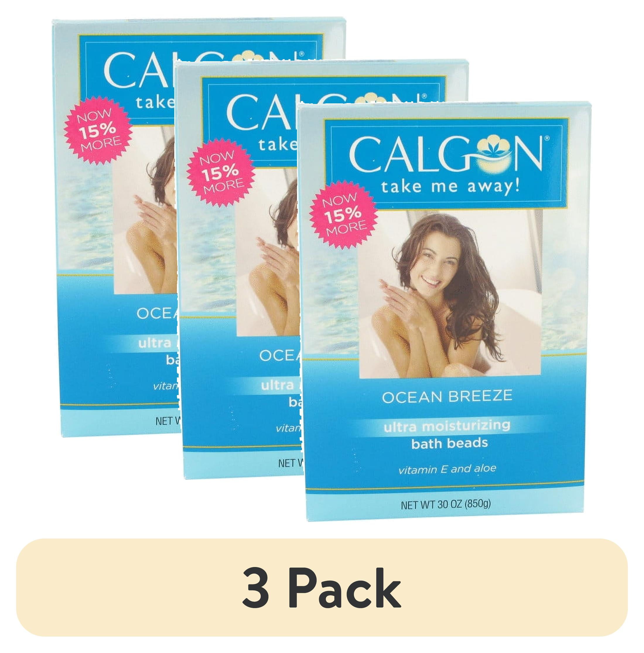 (3 pack) Calgon Ocean Breeze Bath Beads, 30 oz