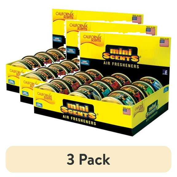 (3 pack) California Scents Mini Scents Cherry Air Freshener, 1.23 oz