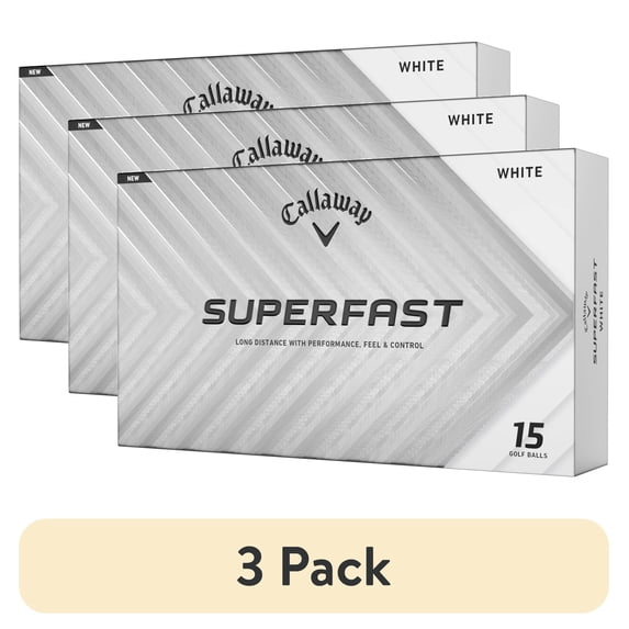 (3 pack) Callaway Superfast 2025 Golf Balls 15pk, White