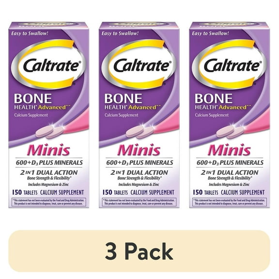 (3 pack) Caltrate Minis 600 + D3 Plus Minerals Supplement - 150 ct