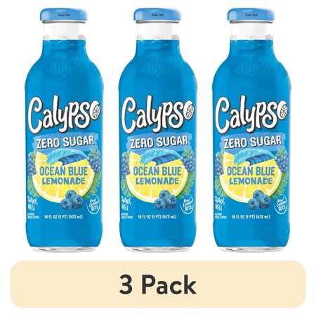 (3 pack) Calypso Ocean Blue Zero Sugar Lemonade 16FlOz