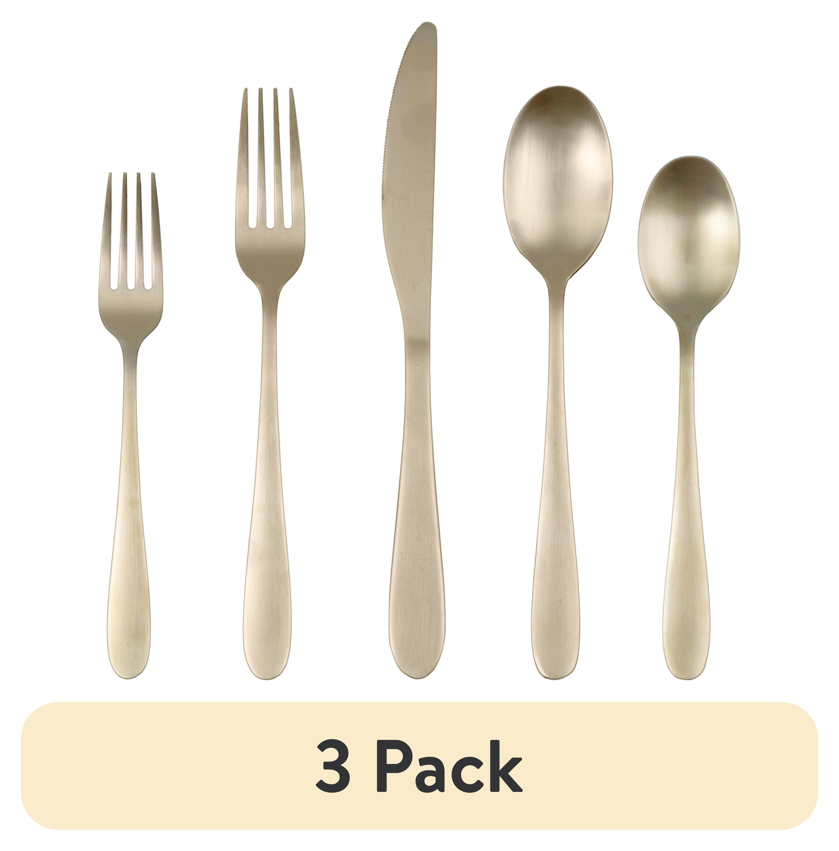 (3 pack) Cambridge Byram Champagne Satin 20-Piece Flatware Set(Service for 4)