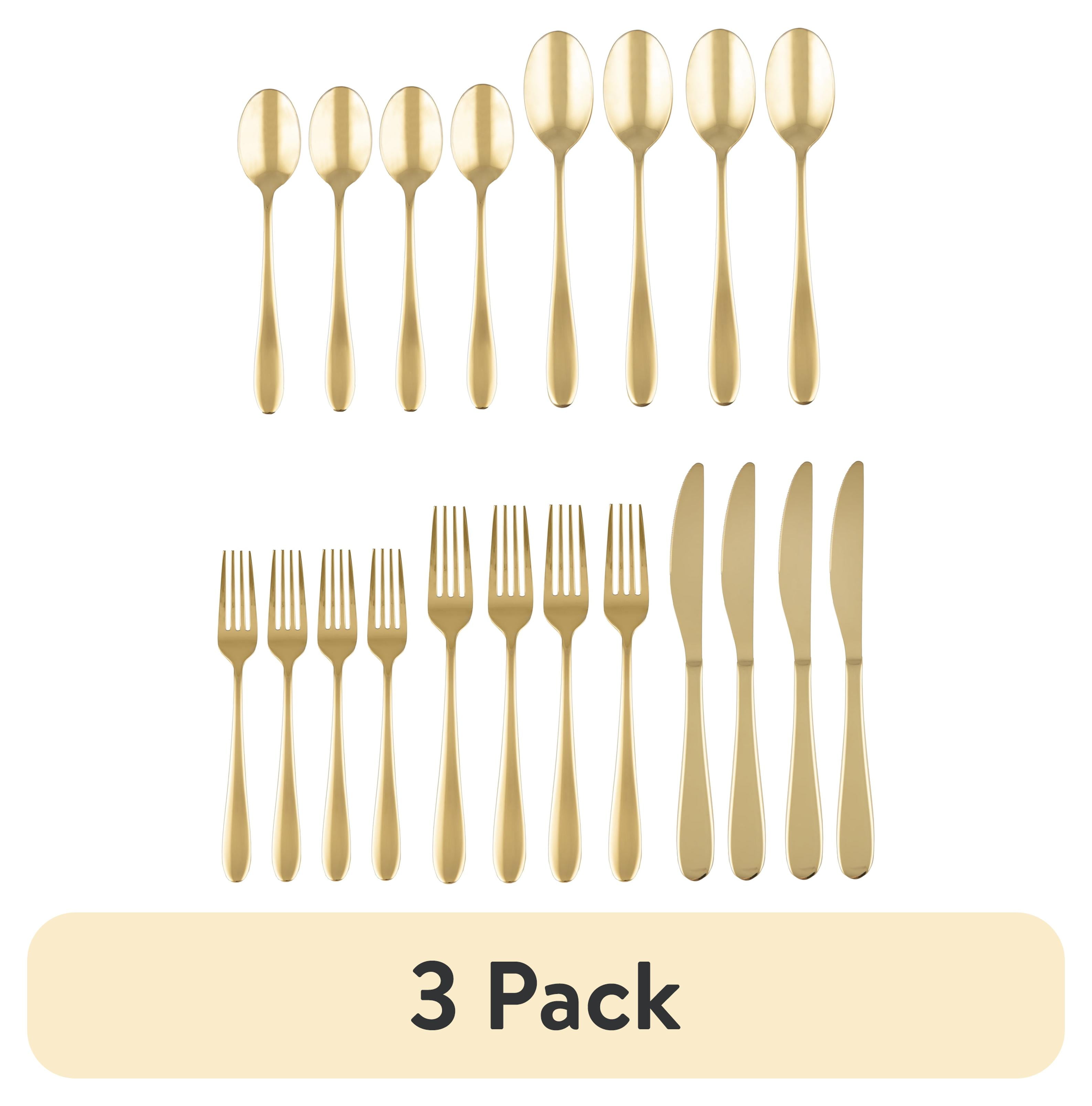 (3 pack) Cambridge Byram Gold 20-Piece Stainless Steel Flatware Set (Service for 4) - Walmart.com