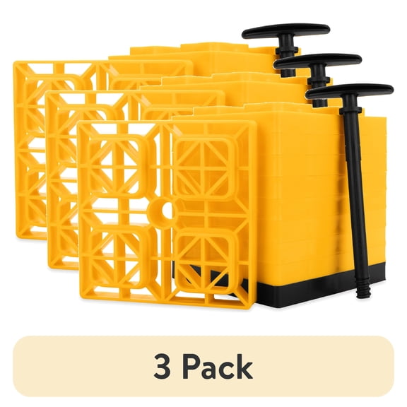 (3 pack) Camco FasTen RV Leveling Blocks - 10 Pack, Yellow (44514)