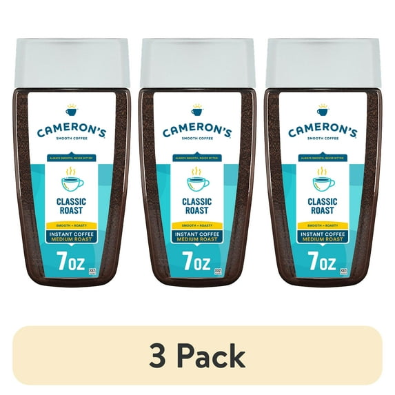 (3 pack) Cameron's Coffee Medium Roast Classic Roast Instant Coffee - 7 oz