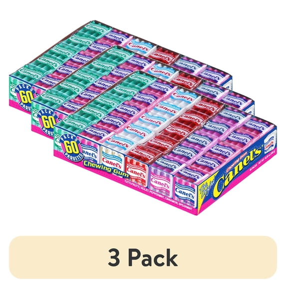 (3 pack) Canel's Assorted Flavors Chewing Gum Display, 0.17 oz