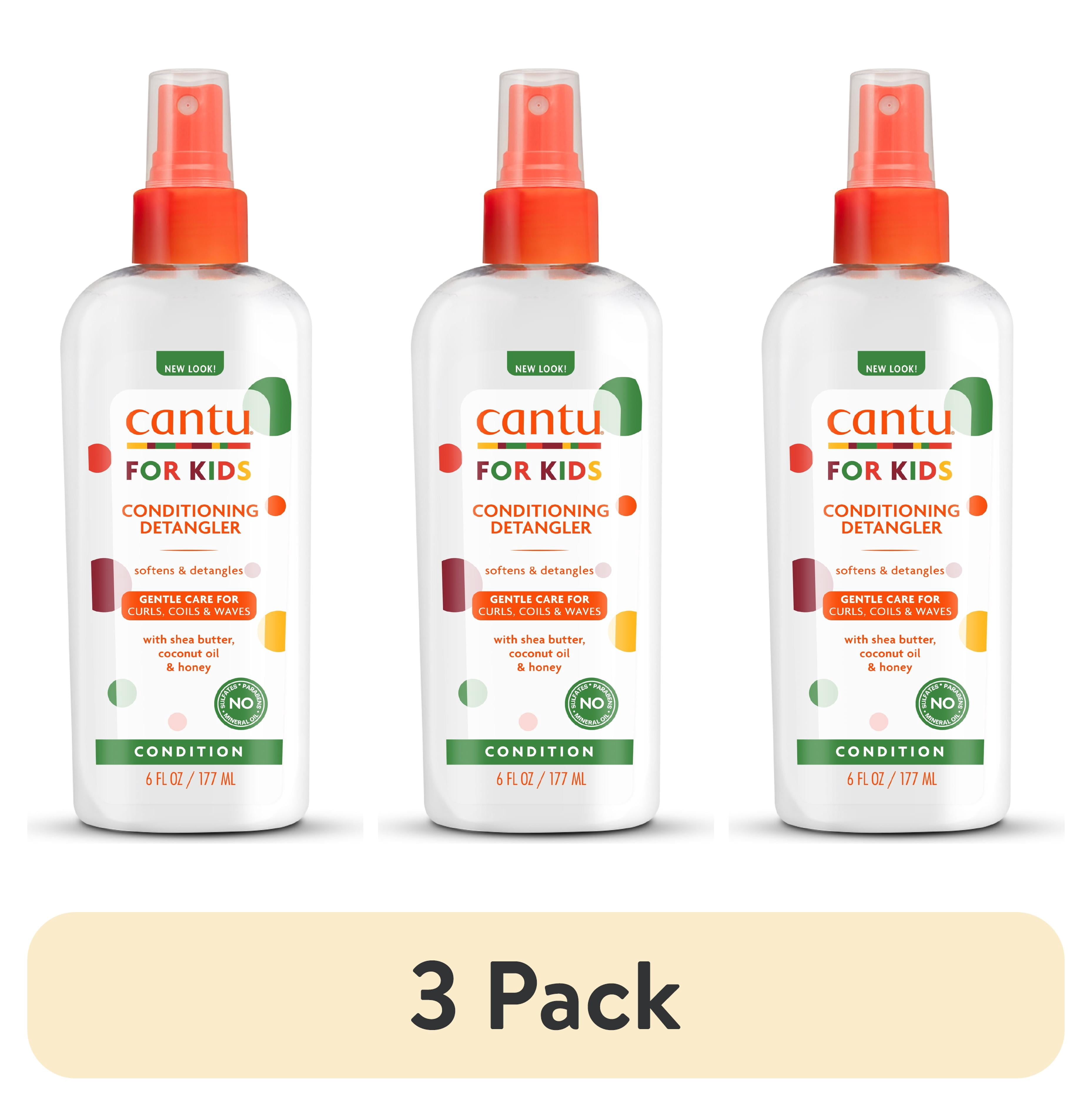 (3 pack) Cantu Kids Conditioning Detangling Spray with Shea Butter, Coconut Oil & Honey, 6 fl oz