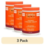 3 pack Cantu Shea Butter for Natural Hair Coconut Curling Cream, 25 oz