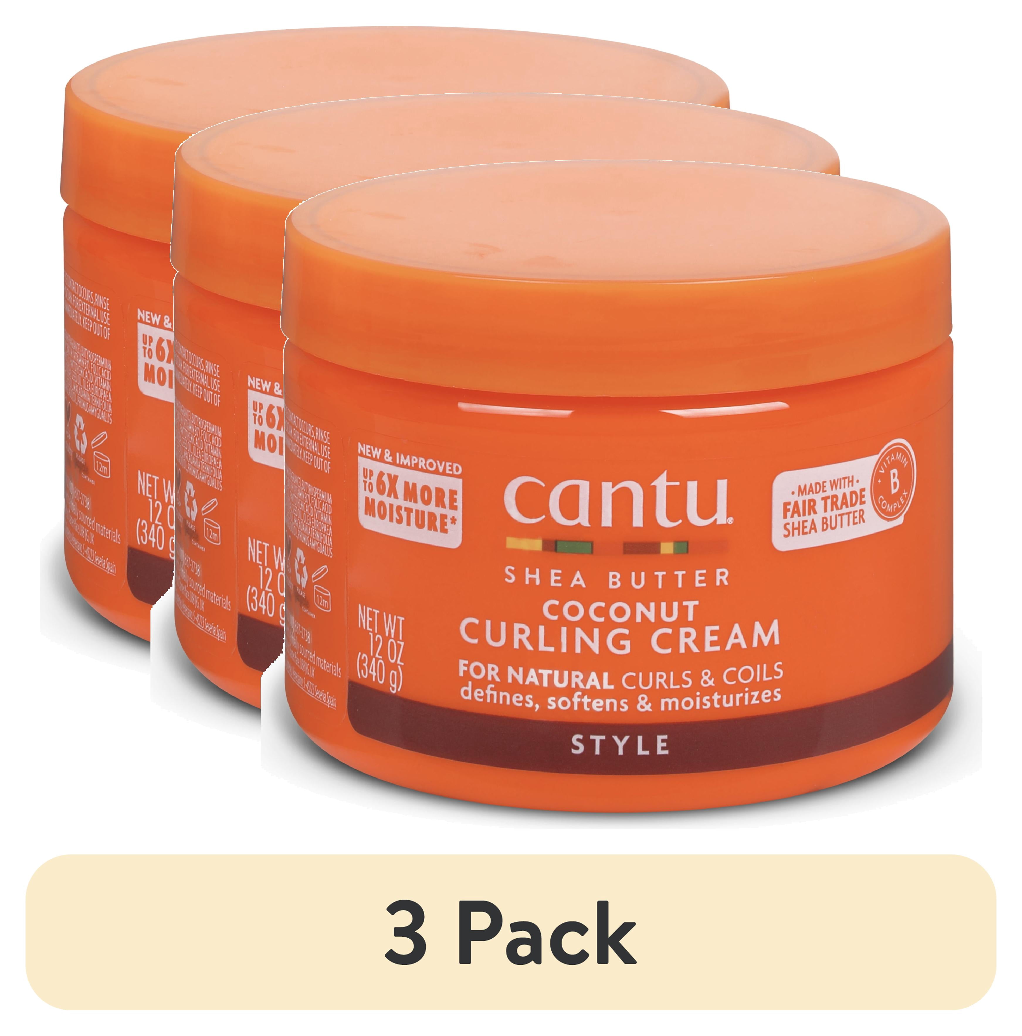 (3 pack) Cantu Coconut Curling Cream with Shea Butter, 12 oz
