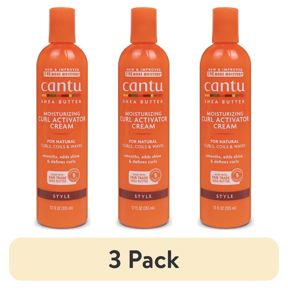 (3 pack) Cantu Shea Butter Moisturizing Curl Activator Cream, 12 fl oz