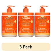 3 pack Cantu Shea Butter for Natural Hair Sulfate-Free Cleansing Cream Shampoo, 25 oz