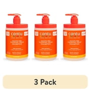 3 pack Cantu Shea Butter for Natural Hair Sulfate-Free Cleansing Cream Shampoo, 25 oz