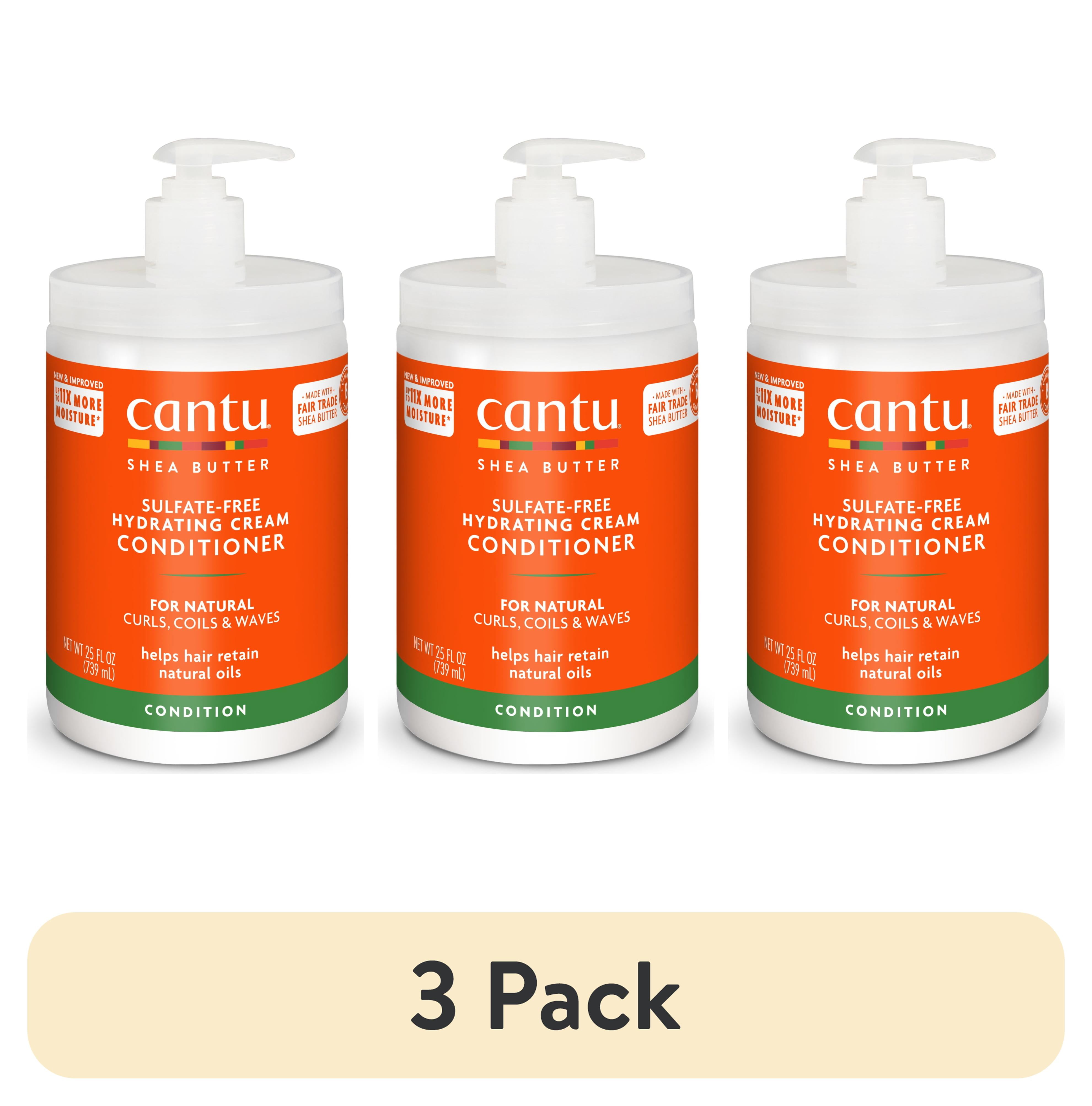 (3 pack) Cantu Sulfate-Free Hydrating Cream Conditioner with Shea Butter, 25 fl oz
