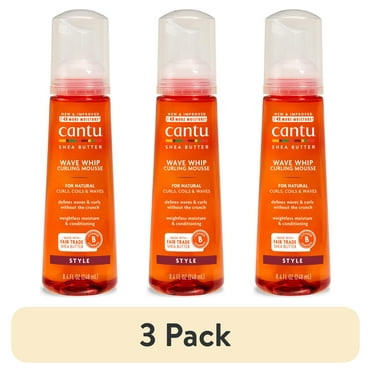 (3 pack) Cantu Wave Whip Curling Mousse with Shea Butter, 8.4 fl oz