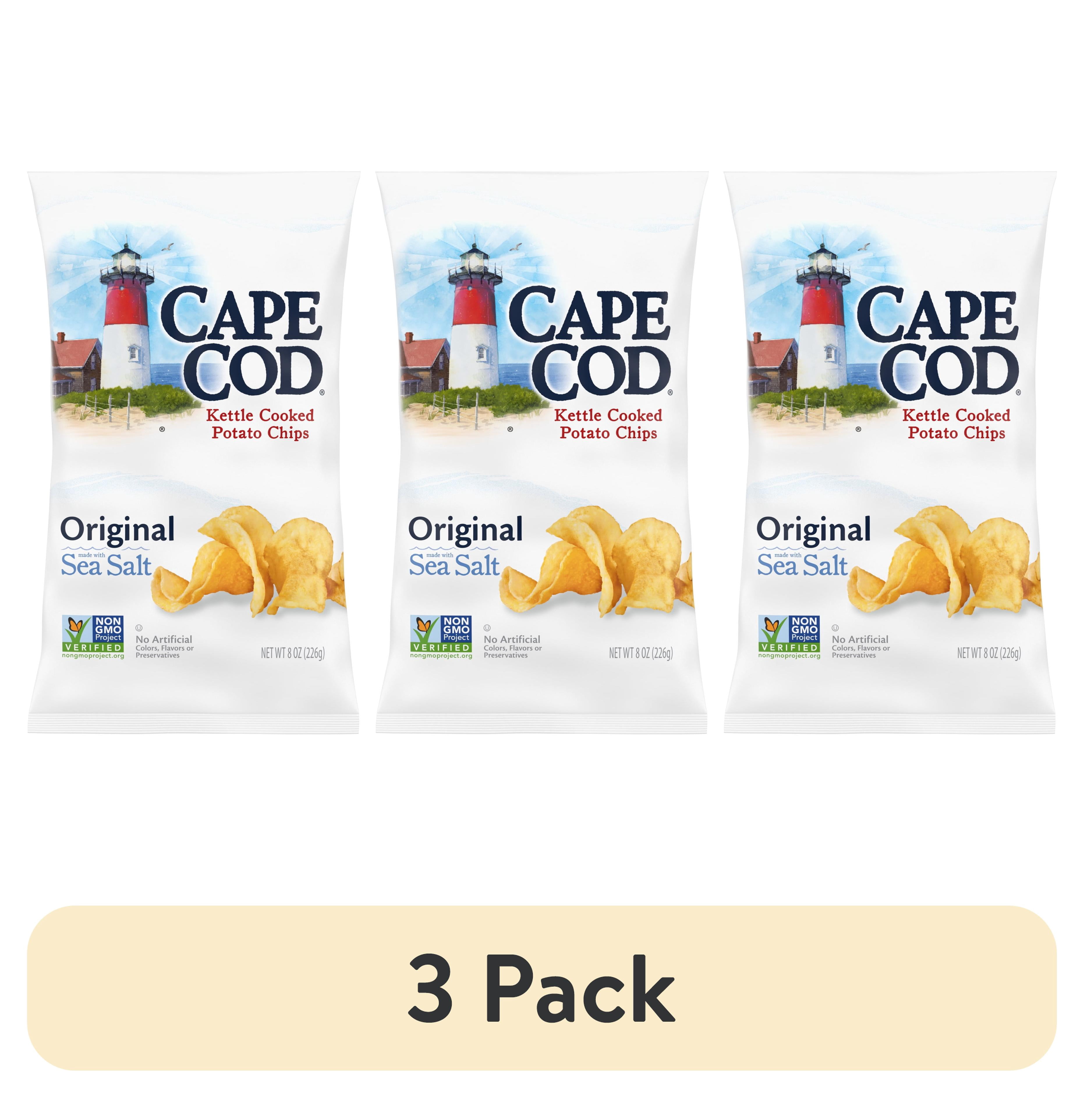 (3 pack) Cape Cod Potato Chips, Original Kettle Chips, 8 oz