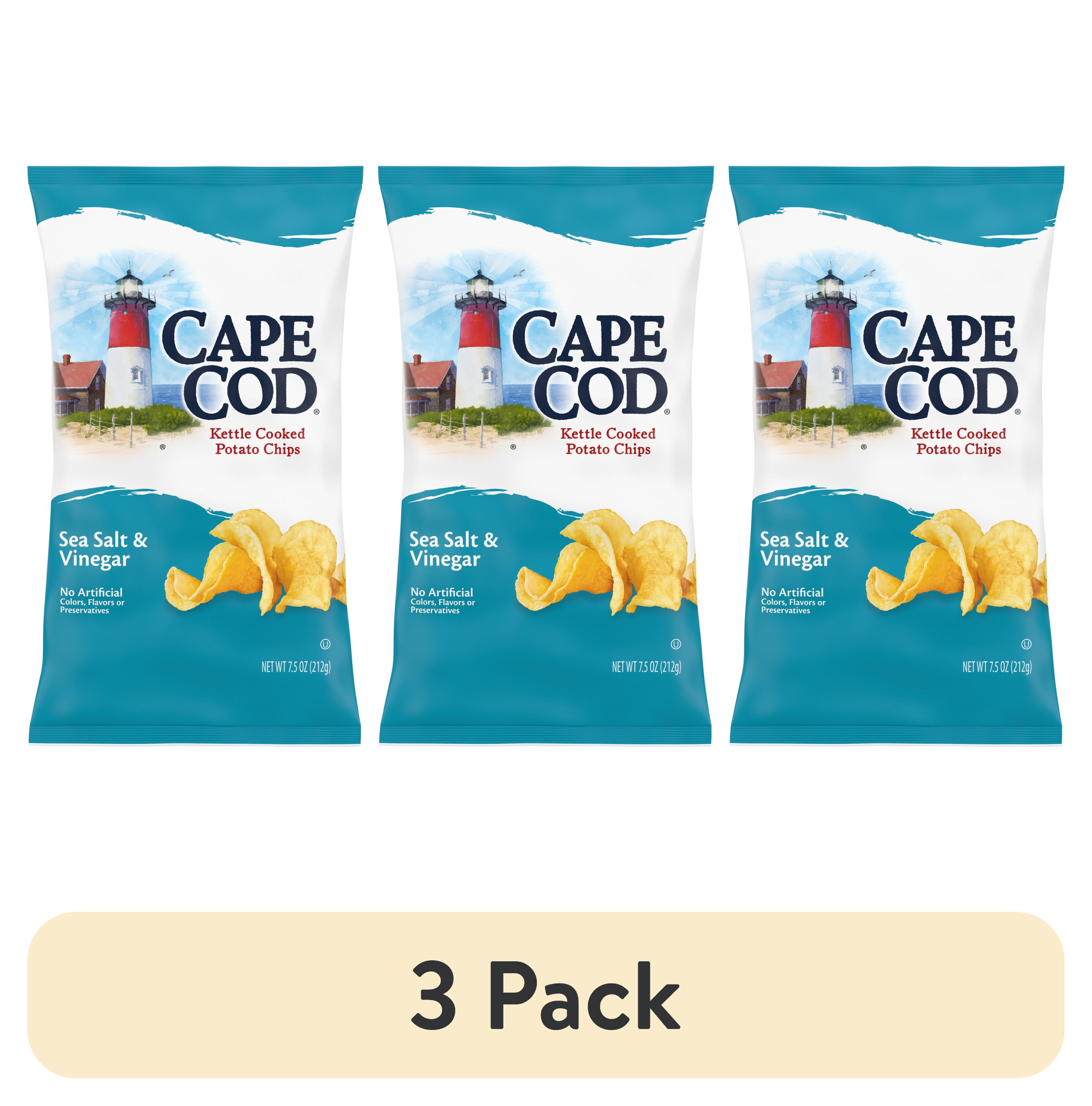 (3 pack) Cape Cod Sea Salt & Vinegar Chips, 7.5 oz Bag