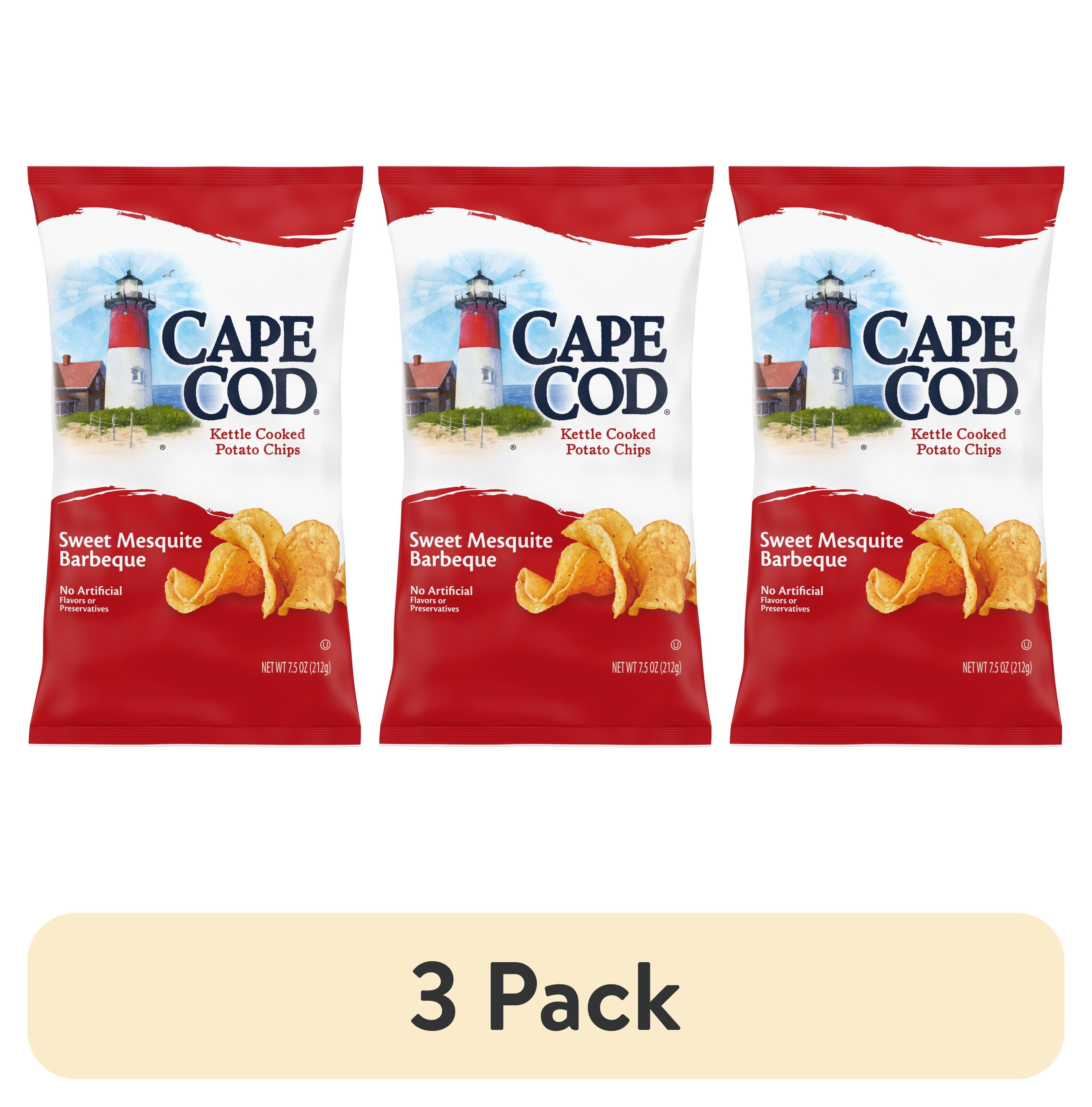(3 pack) Cape Cod Potato Chips, Sweet Mesquite Barbeque Kettle Chips, 7.5 oz