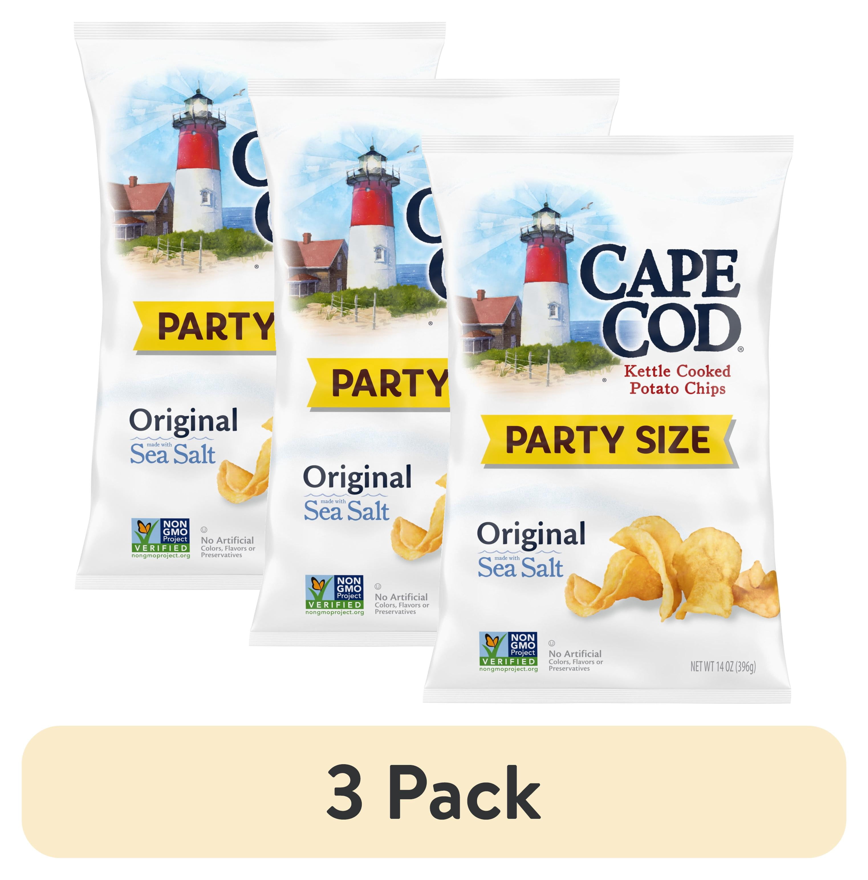 (3 pack) Cape Cod Potato Chips, Original Kettle Chips, 14 oz Party Size