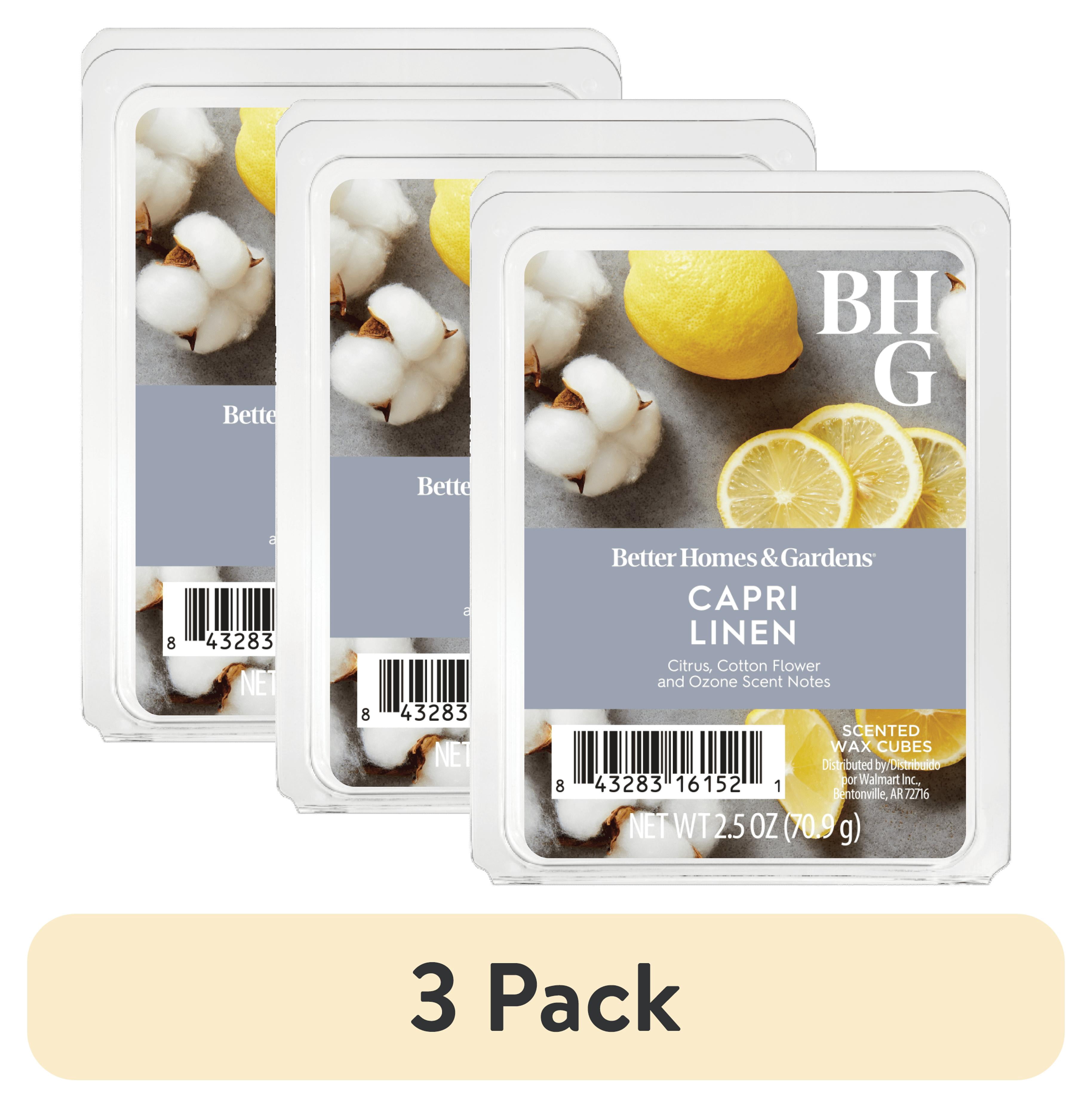 (3 pack) Capri Linen Scented Wax Melts, Better Homes & Gardens, 2.5 oz