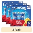 thumbnail image 1 of (3 pack) Capri Sun Flavored with Other Natural Flavor Juice Drink Blend, 10 Pouches, for School Lunches and On-the-Go Hydration, Fruit Punch, All Natural Ingredients, 6 fl oz, 1 of 15