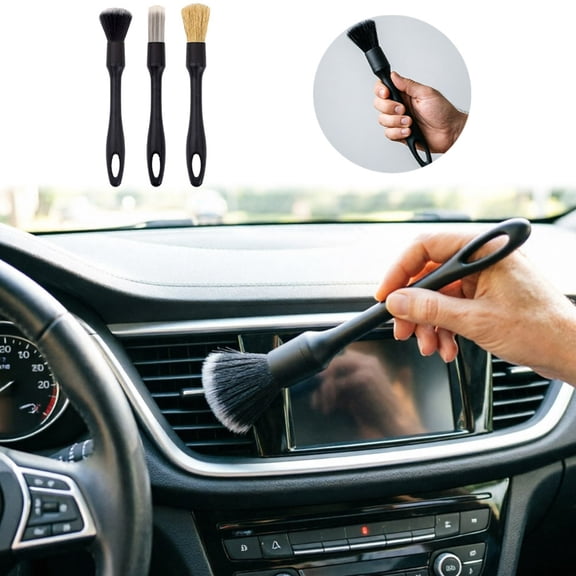 3-pack Car Interior Detailing Brushes Soft Bristle Cleaning Set for Air Vents and
