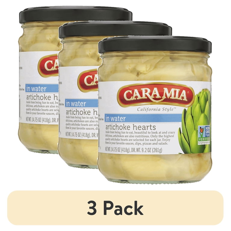 3 pack) Cara Mia Gluten Free Non-GMO Artichoke Hearts in Water
