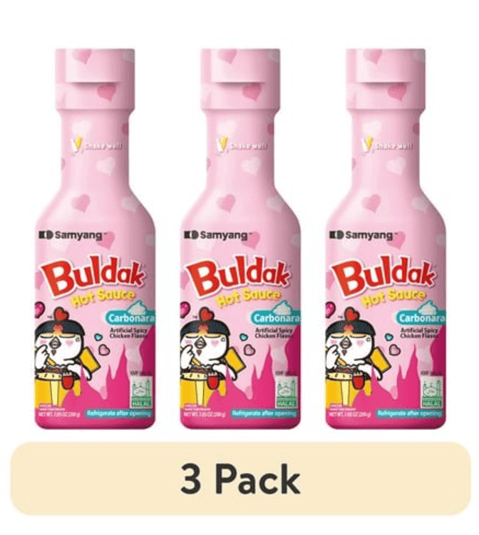 (3 pack) Carbo Buldak Korean Spicy Hot Chicken Flavor Sauce, 7oz, Bottle Samyang Carbo Buldak Korean Spicy Hot Chicken