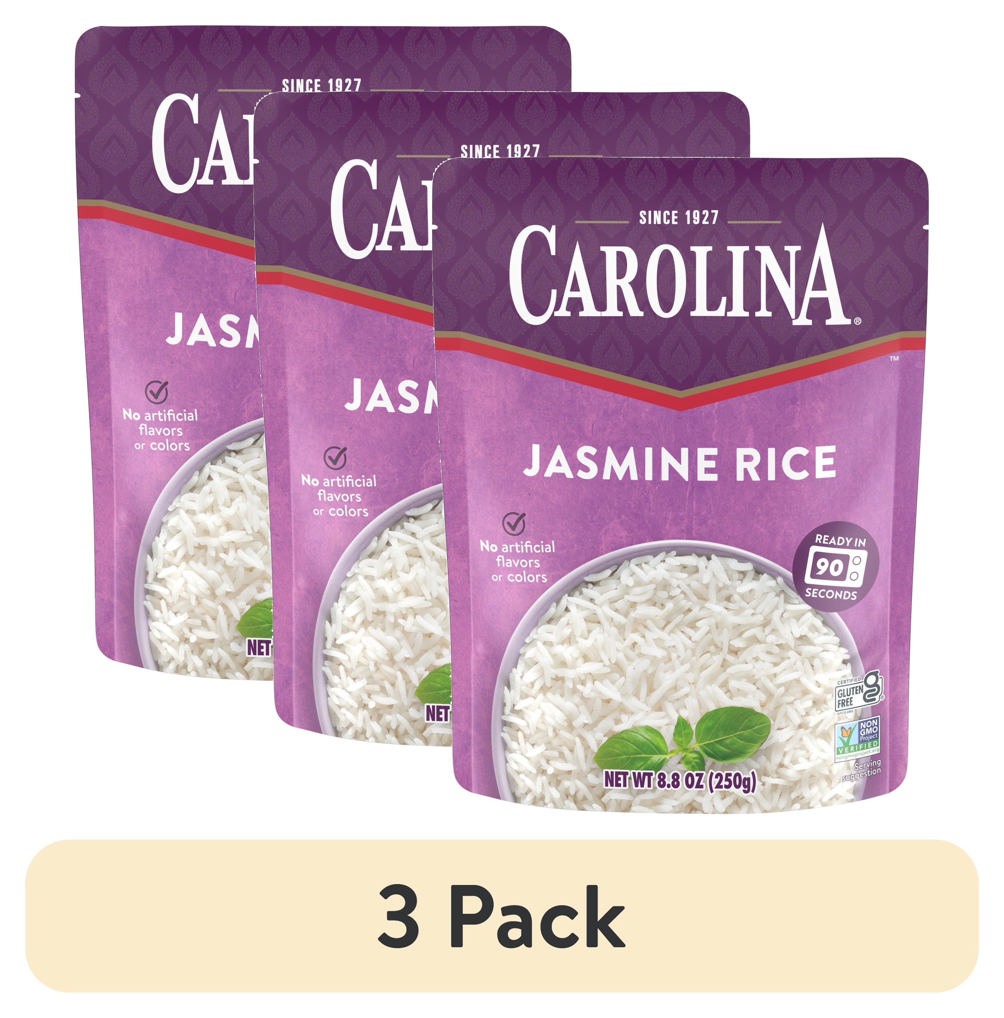 (3 pack) Carolina Ready-to-Eat White Jasmine Rice, Microwaveable Rice, Gluten Free, 8.8 oz Pouch