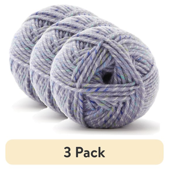 (3 pack) Carousel Twist Yarn by Loops & Threads - Yarn for Knitting - Crochet - Weaving - and Arts & Crafts - Blue - Acrylic - 5.3 oz