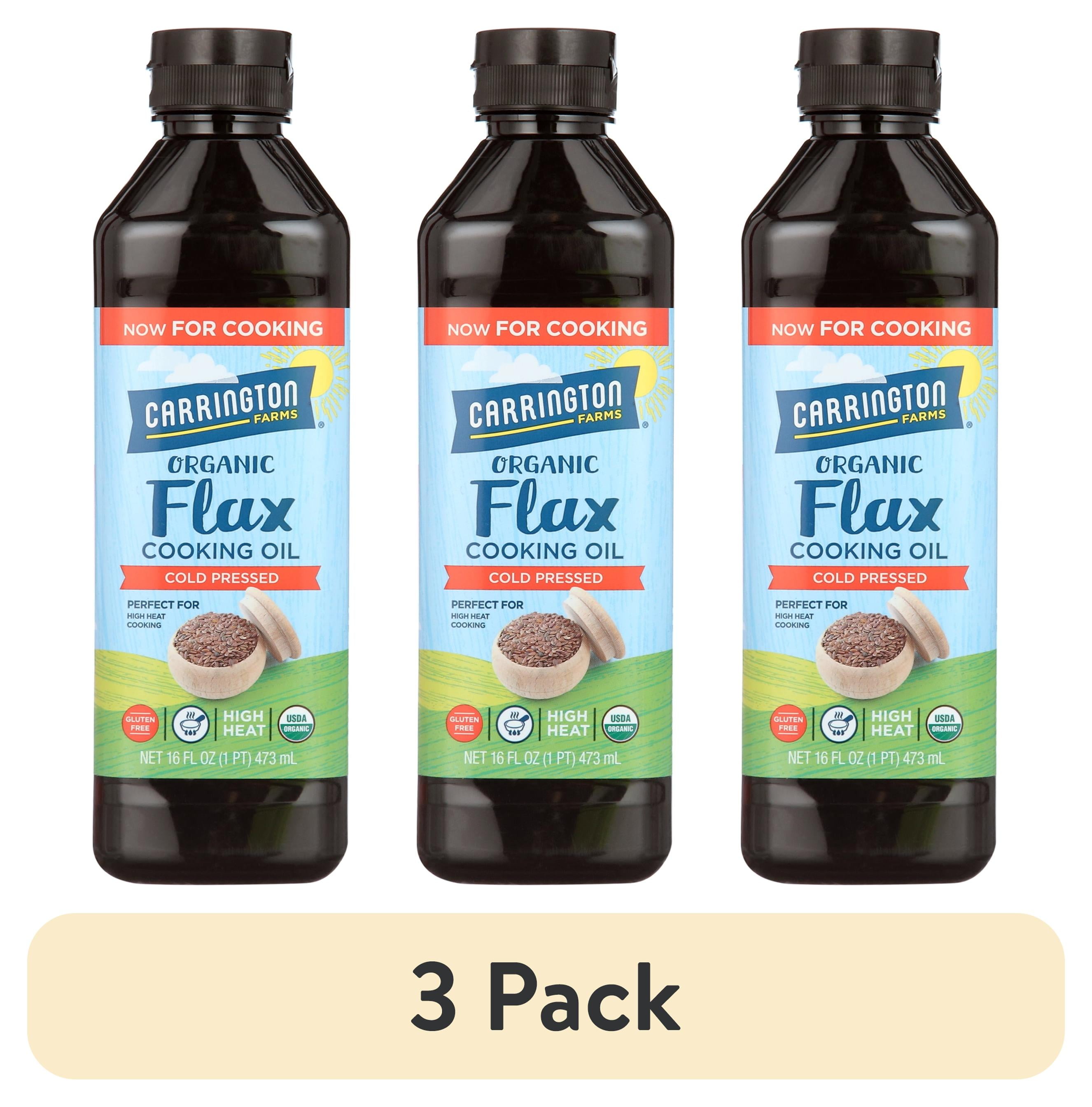 (3 pack) Carrington Farms Organic Flax Cooking Oil,16oz