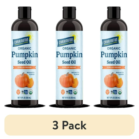 (3 pack) Carrington Farms Organic Pumpkin Seed Oil,12 fl oz