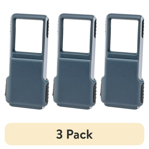 (3 pack) Carson MiniBrite 3x LED Lighted Slide Out Portable Magnifier with Built-In Protective Sleeve