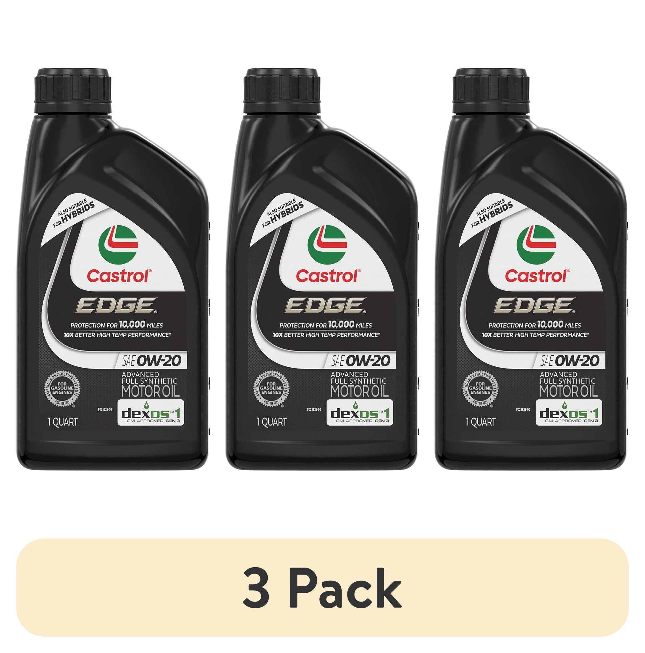 3 pack) Castrol EDGE 0W-20 Advanced Full Synthetic Motor Oil, 1