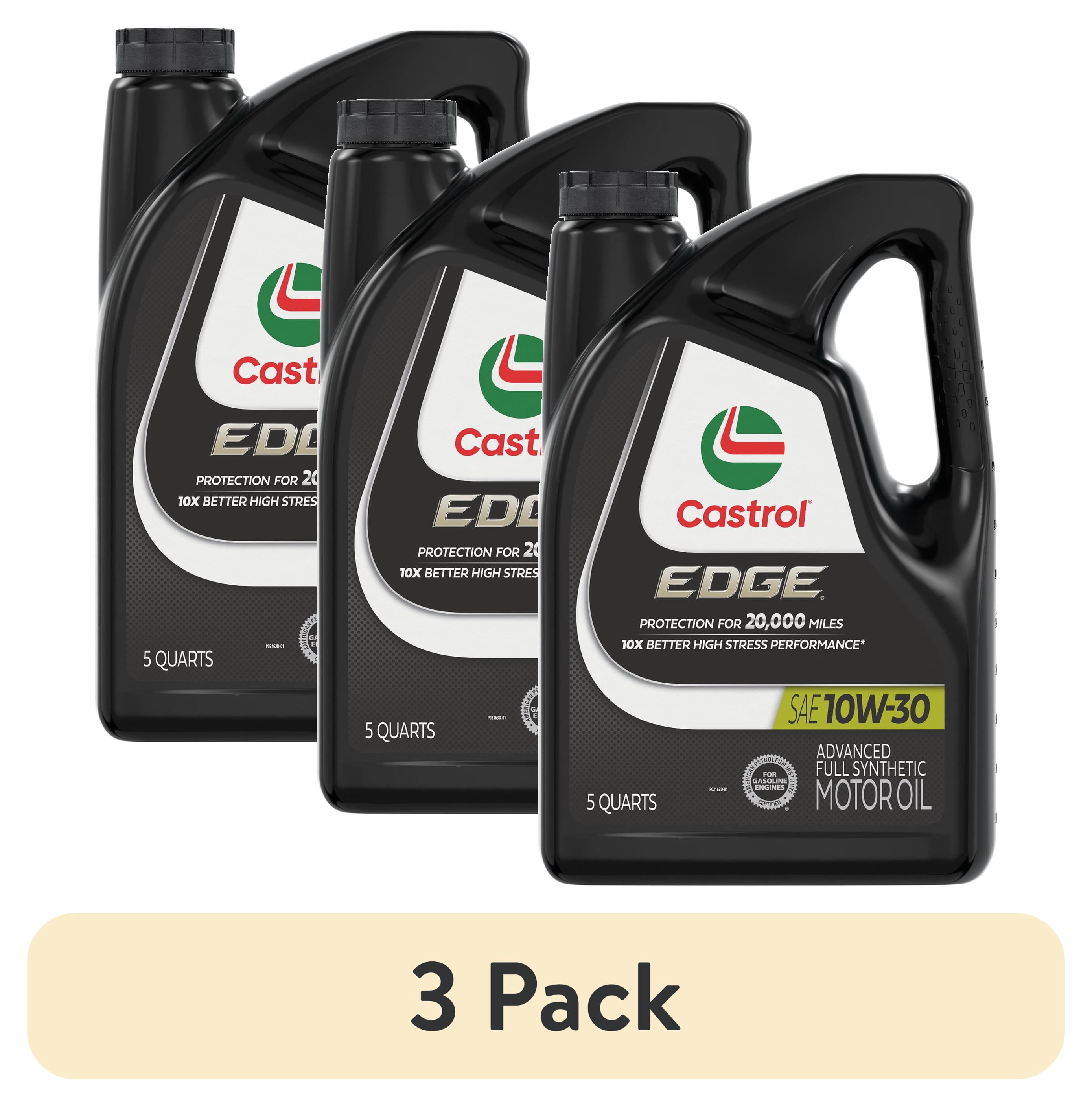 (3 pack) Castrol EDGE 10W-30 Advanced Full Synthetic Motor Oil, 5 Quarts