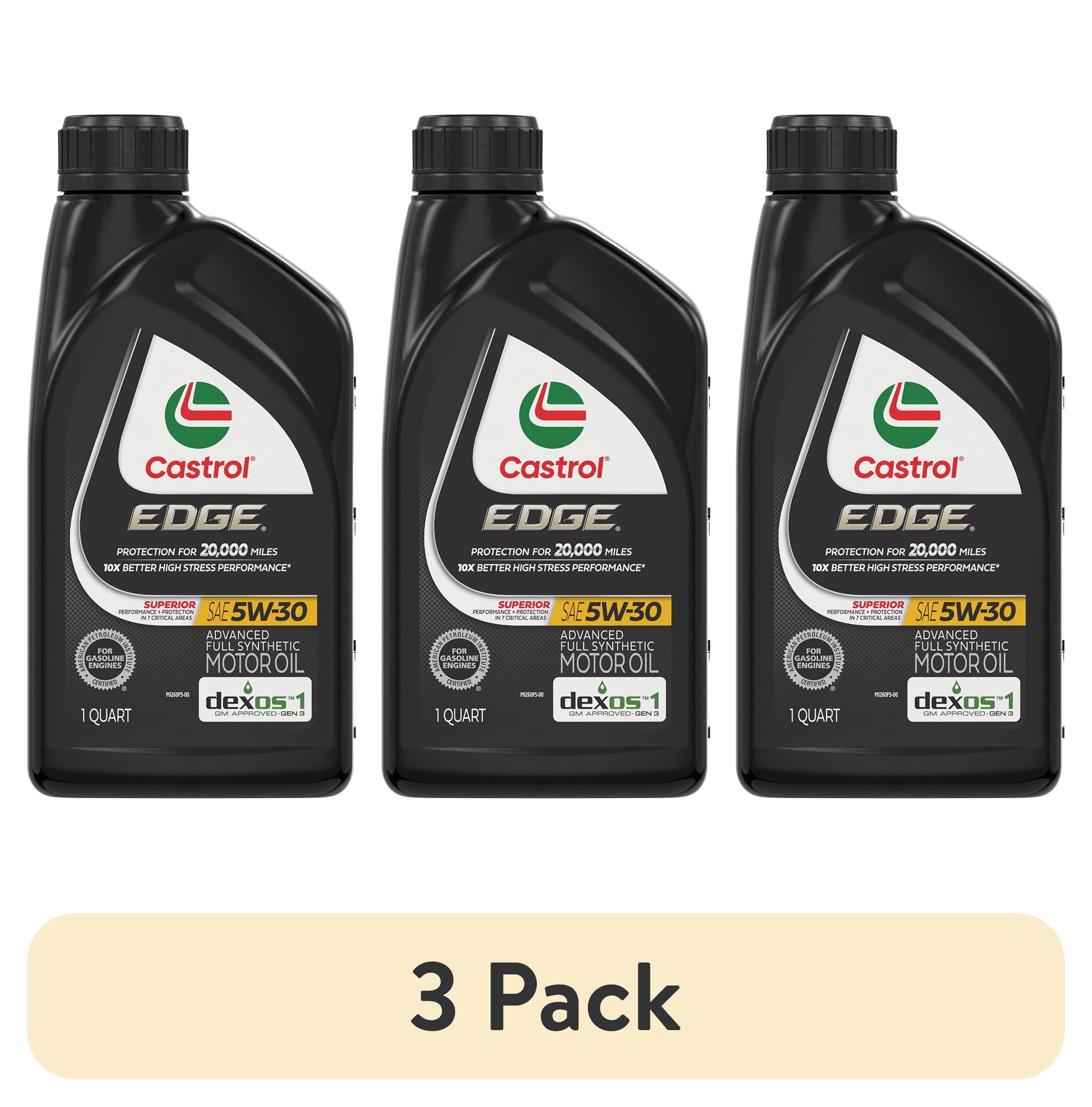 3 pack) Castrol EDGE 5W-30 Advanced Full Synthetic Motor Oil, 1