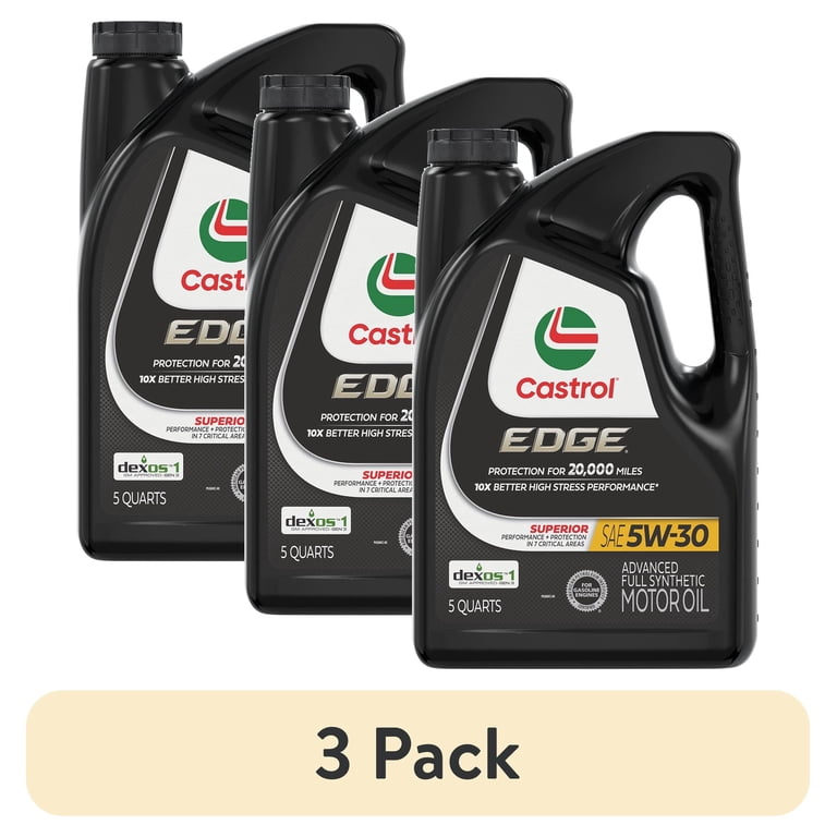 3 pack) Castrol EDGE 5W-30 Advanced Full Synthetic Motor Oil, 5