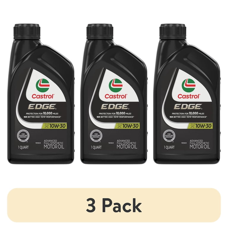 3 pack) Castrol Edge 10W-30 Advanced Full Synthetic Motor Oil, 1