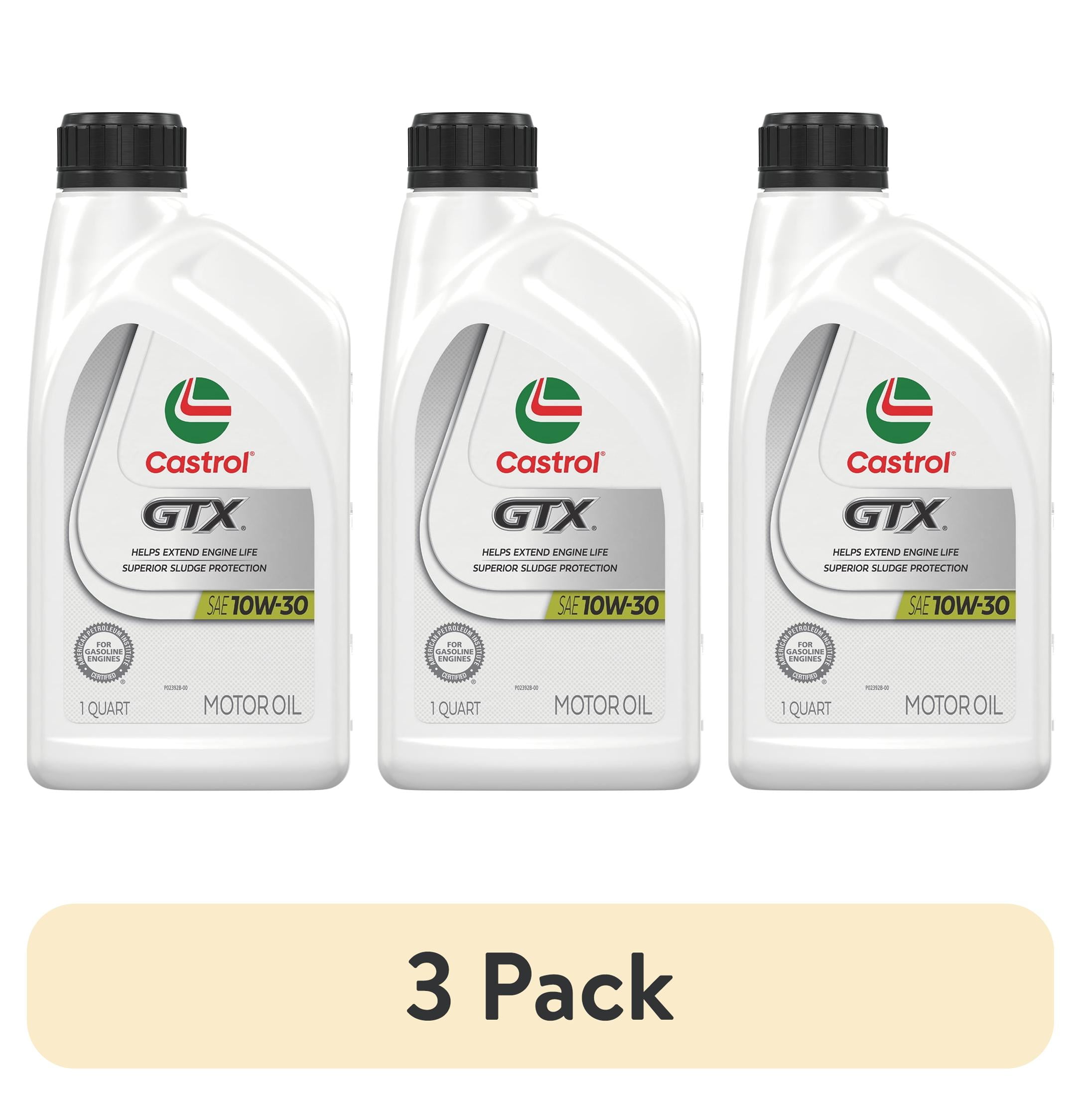 3 pack) Castrol GTX 10W-30 Conventional Motor Oil, 1 Quart