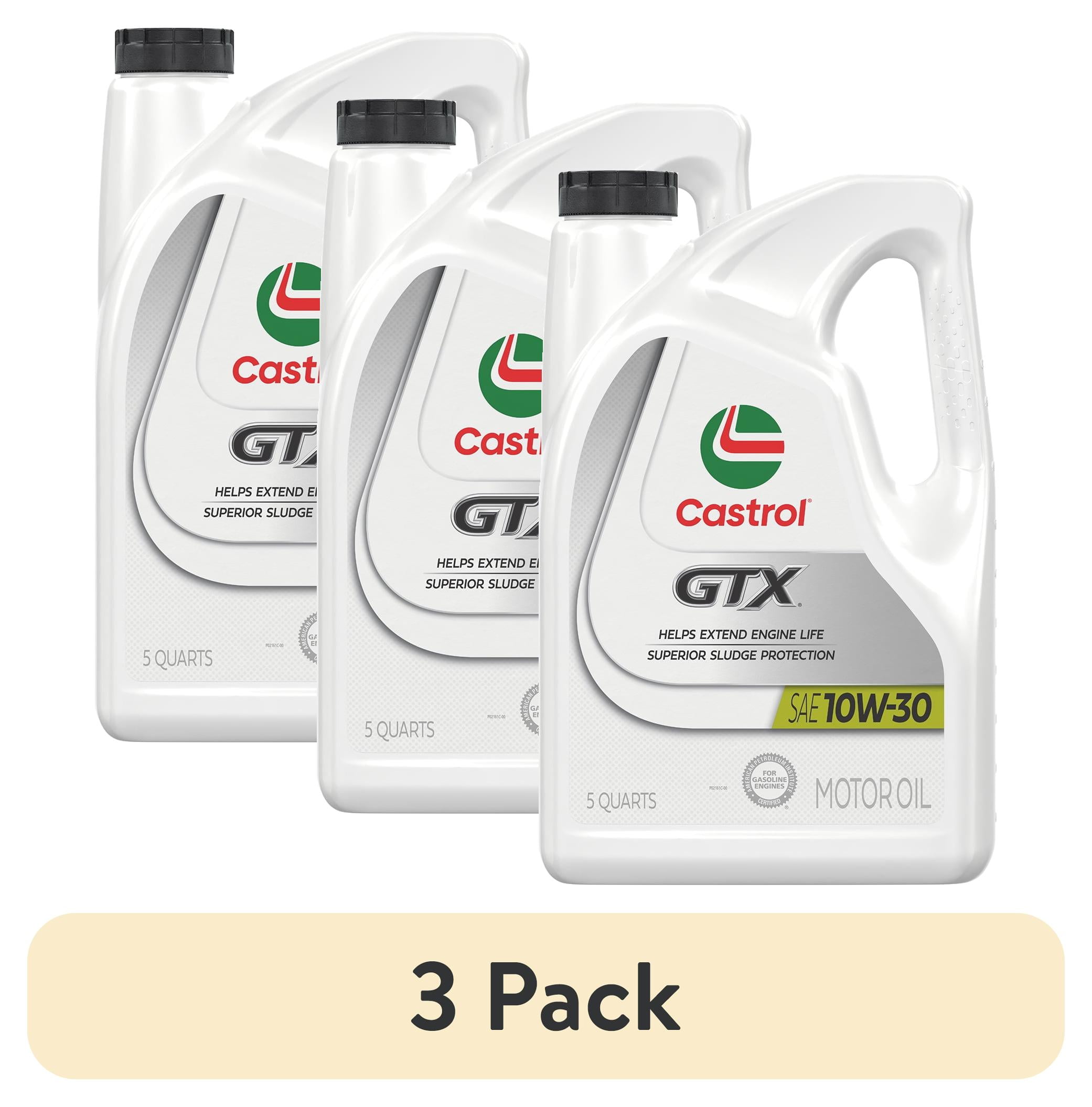 (3 pack) Castrol GTX 10W-30 Conventional Motor Oil, 5 Quarts