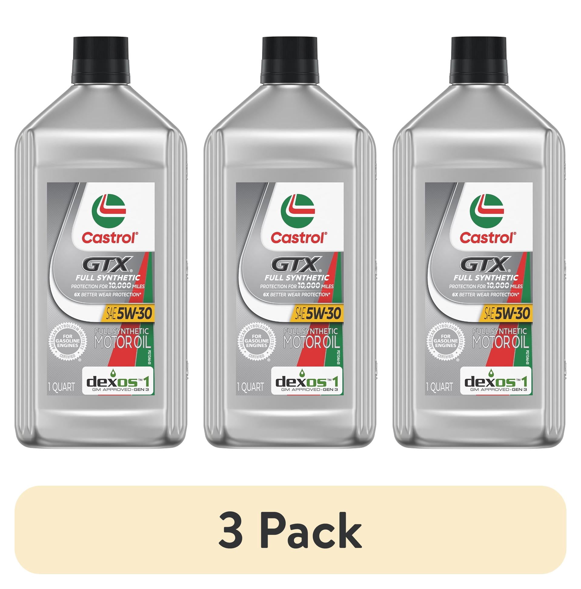 (3 pack) Castrol GTX Full Synthetic 5W-30 Motor Oil, 1 Quart