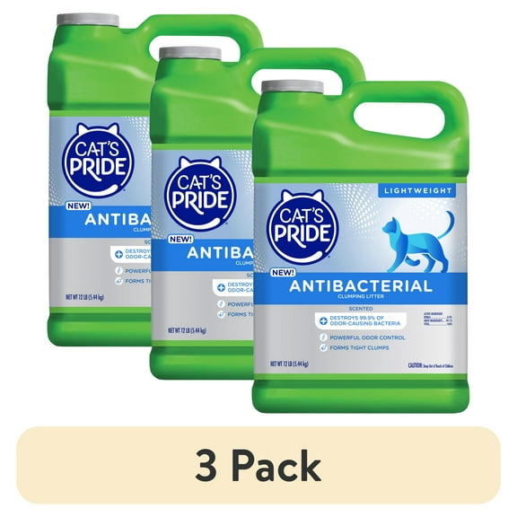 (3 pack) Cat's Pride Antibacterial Scented Clumping Litter 12lb Jug